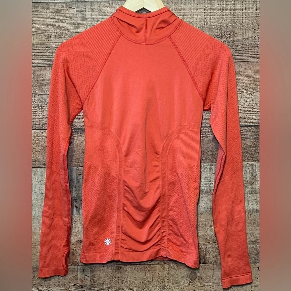 🌻 Athleta Tracker Hoodie in Cosmic Orange Women's size XS seamless activewear